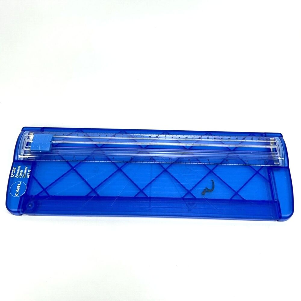 CARL BIDEX 12" A4 Personal Rotary Paper Blue Slider Trimmer RBT12